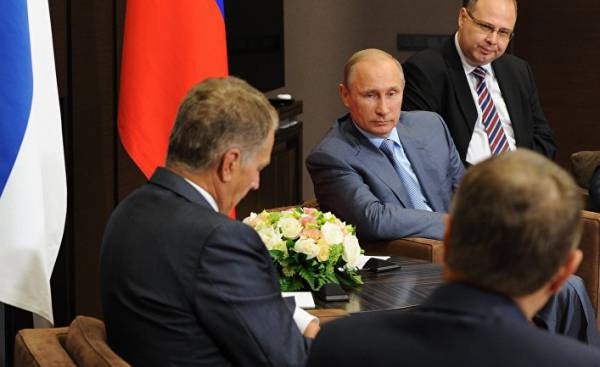 Президент России Владимир Путин и президент Финляндии Саули Ниинисте