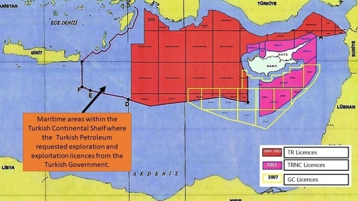 Шельф Восточного Средиземноморья является предметом споров