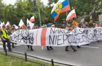 Поляки вышли на протесты против США с флагом России