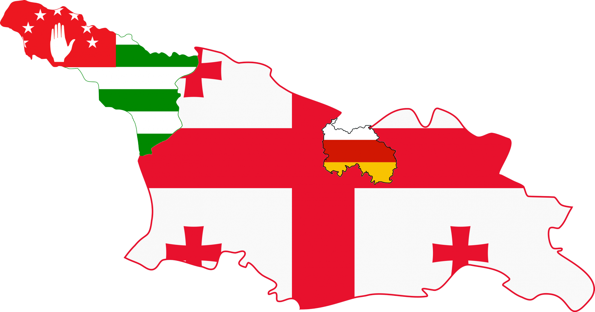 Грузинская южная осетия. Грузинский флаг Абхазия Южная Осетия. Карта Грузии с флагом. Флаг Грузии и Южной Осетии. Южная Осетия Map Flag.