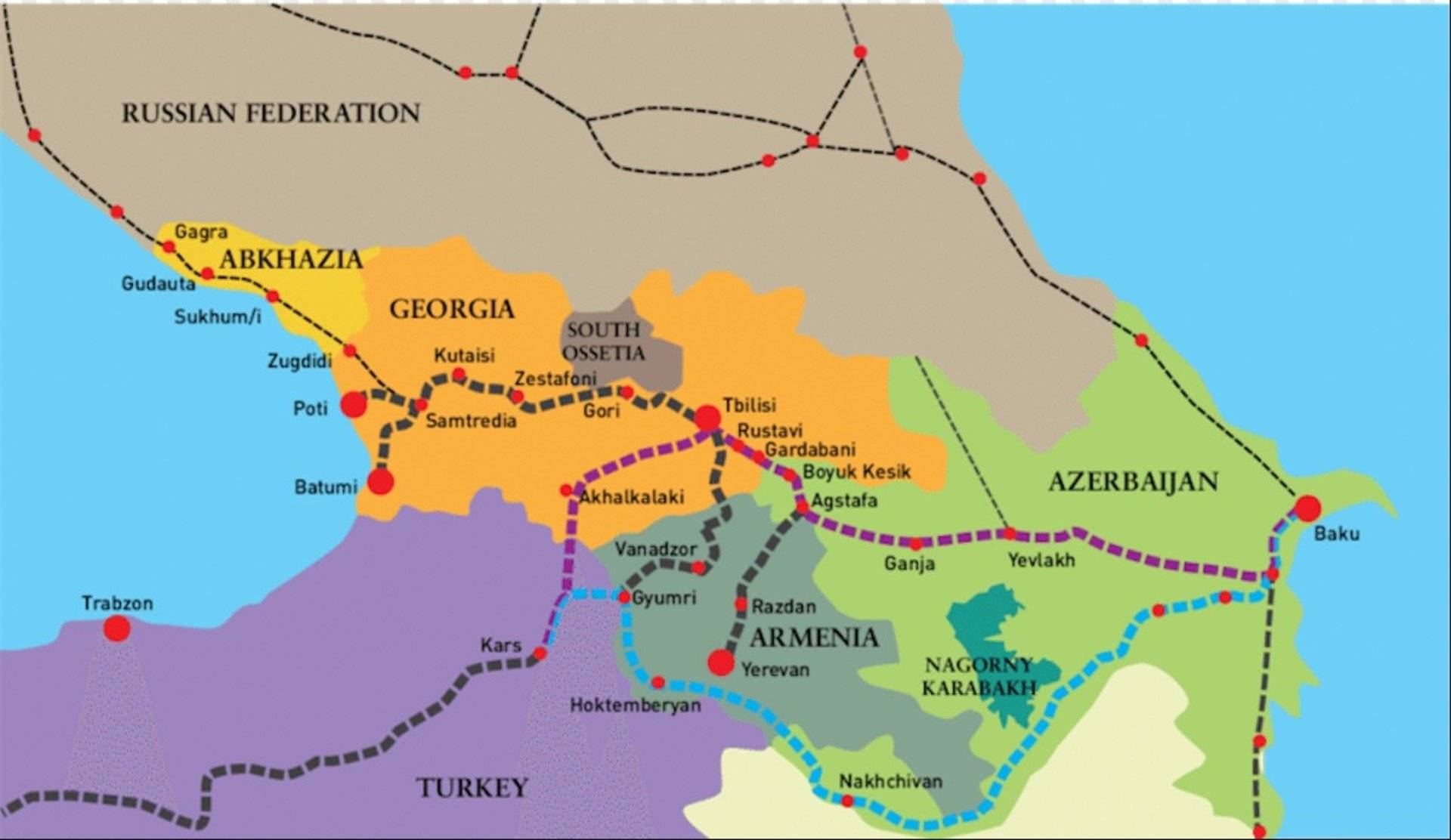 Дорожная карта грузии и армении