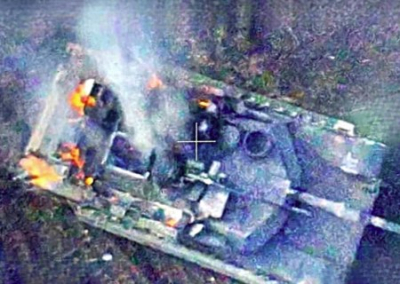 Бойцы российской армии подбили первый американский танк Abrams вблизи Авдеевки