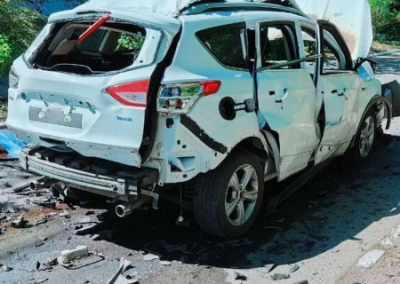 В Бердянске украинские террористы подорвали сотрудника ИК в автомобиле