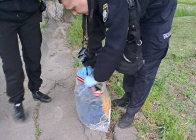 Киевский дворник надругался над государственным флагом Украины