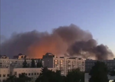 Киев в дыму после масштабной ночной атаки ВС РФ ракетами и дронами