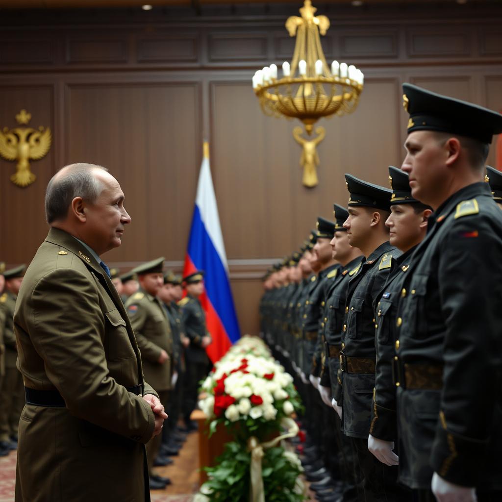 Путин и бойцы СВО почтили минутой молчания память Героя России Очир-Горяева