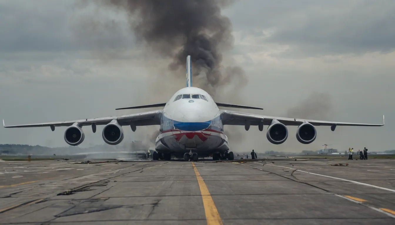 Украинский Ан-124 загорелся при посадке в японском аэропорту Тюбу