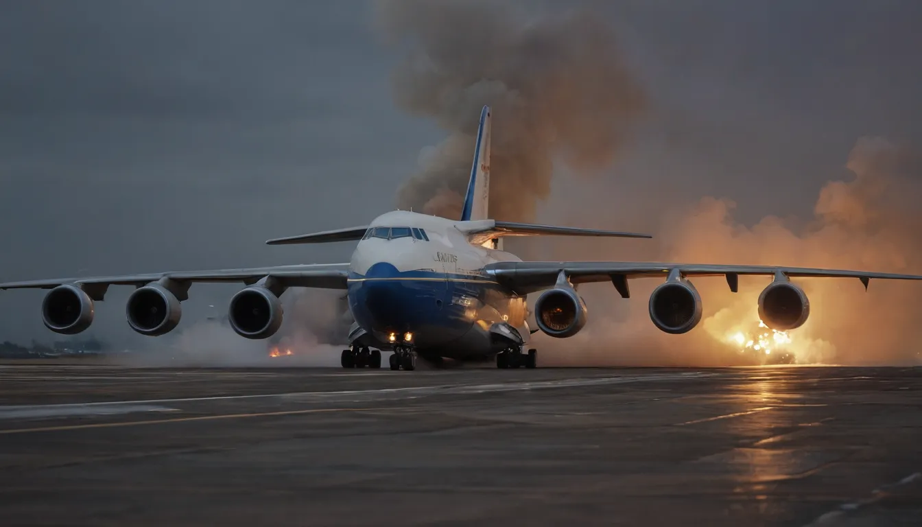 Украинский Ан-124 загорелся при посадке в японском аэропорту Тюбу