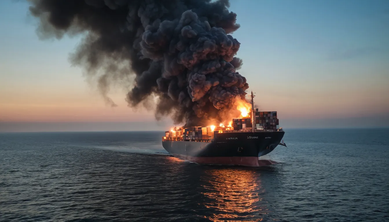 Контейнеровоз Contship Jet загорелся после атаки дронов у мыса Калиакра